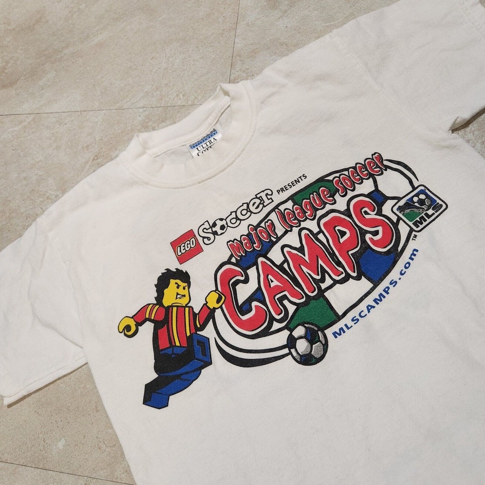 VTG Y2K 2000 Lego X MLS Soccer Youth Kids Boys M Medium 8-10 T Shirt VERY‎ RARE